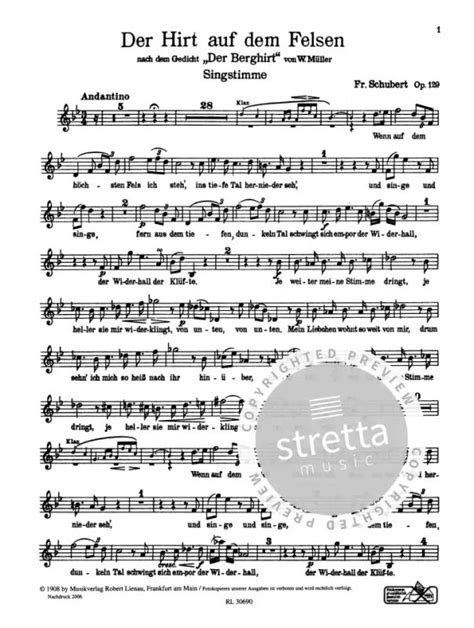 Schubert-Der Hirt Auf Dem Felsen,Op.129,in G Major,for Voice&Piano